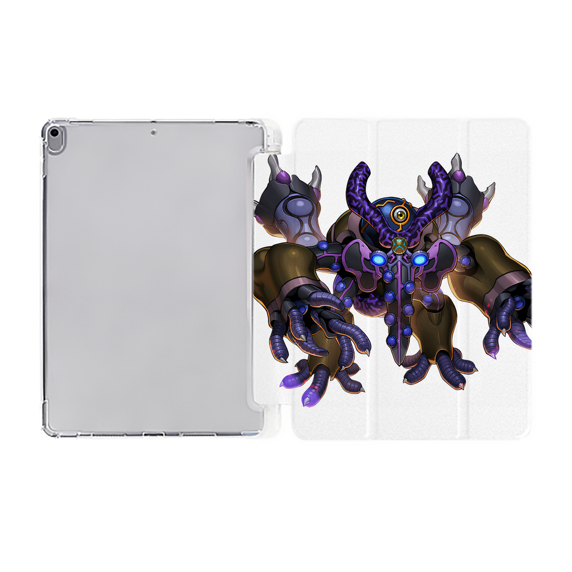 （画像用） 遊☆戯☆王 Yu-Gi-Oh! IPad ケース ペン収納付き 三つ折りスタンド PUレザー×シリコン 対応機種9.5/10.5/10.9インチ